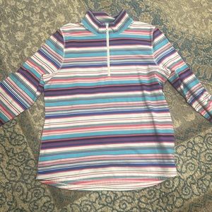 T for Talbots women’s large quarter multicolor  zip shirt